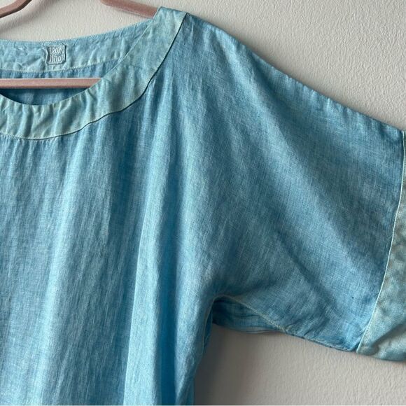 120% LINO Short Sleeve Dress in blue - Picture 3 of 11